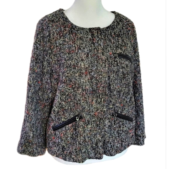 NWOT Sanctuary Anthropologie blazer, full zip jacket, zip pockets, Sz Lg - Picture 5 of 16